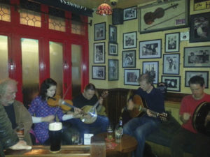 The trad session at Tig Cóilí in Galway, where the music continues long after midnight.