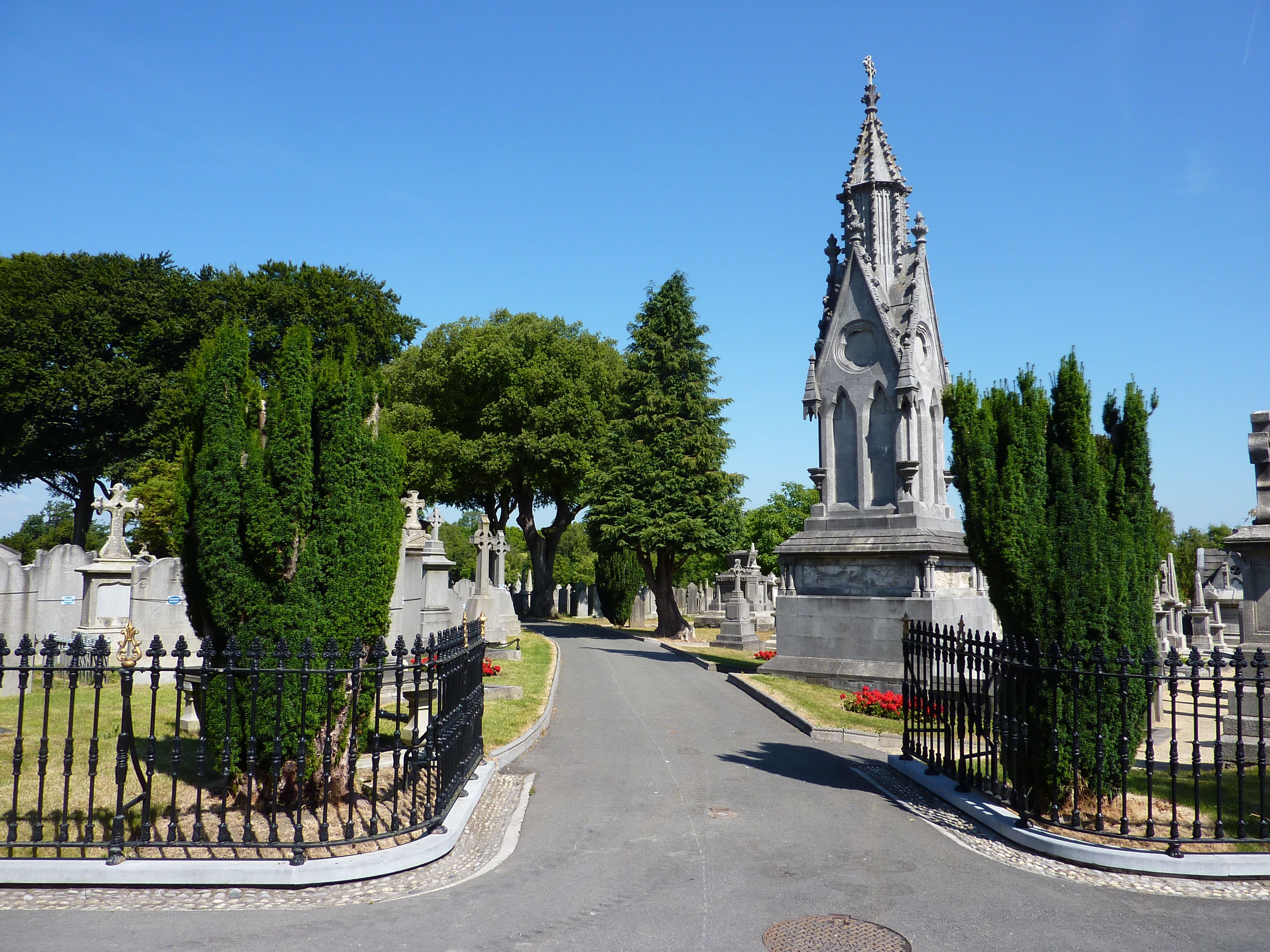 The entrance to Glasnevin  after the cemetery underwent a re-landscaping and improvement project. 