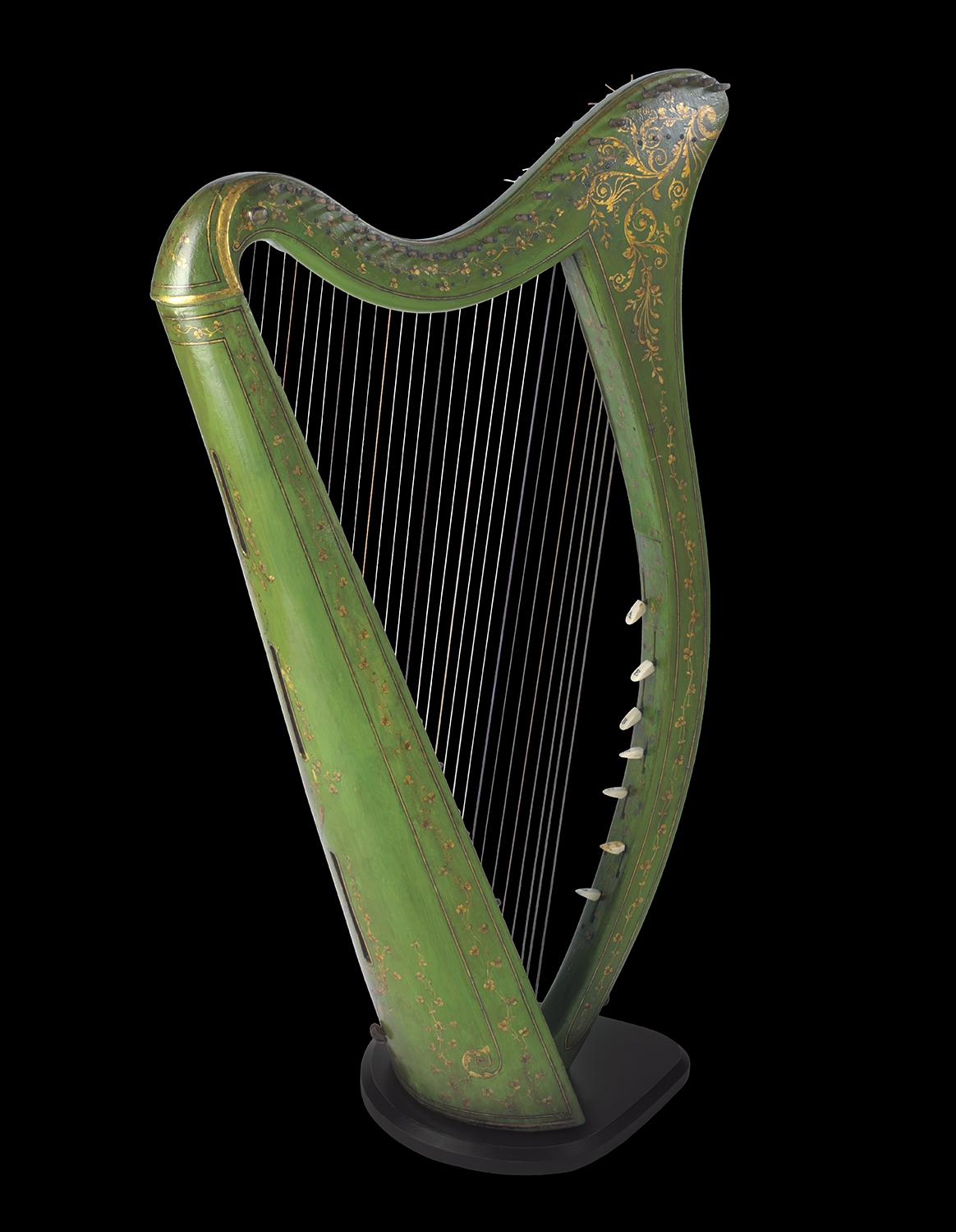 John Egan Portable Harp, c. 1820. John Egan was an Irish musical instrument maker who is considered the father of the modern Irish harp. Egan overcame the restrictions of the traditional Irish harp by creating "portables". Eighty of his classic harps are known to exist. The O’Brien Collection.