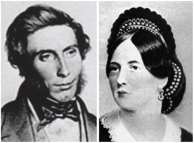 Left: William Robert Wills Wilde M.D. Right: Jane Francesca Agnes, Lady Wilde (born Jane Francesca Elgee in Wexford) was an Irish poet under the pen name “Speranza.”