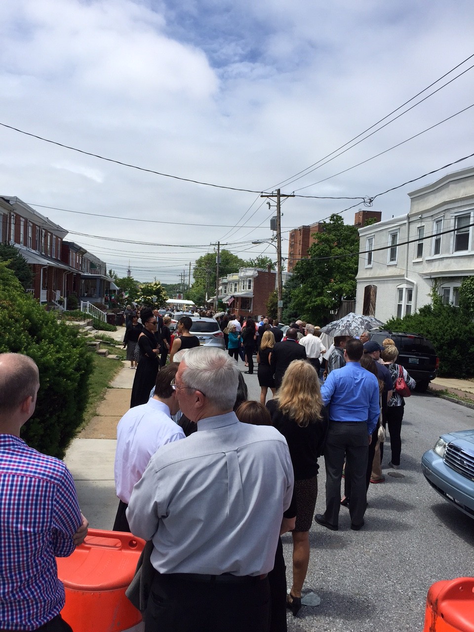 Throngs of people lined the streets of Wilmington, DE to pay their respects to the Biden family. (Photo: Megan Smolenyak)