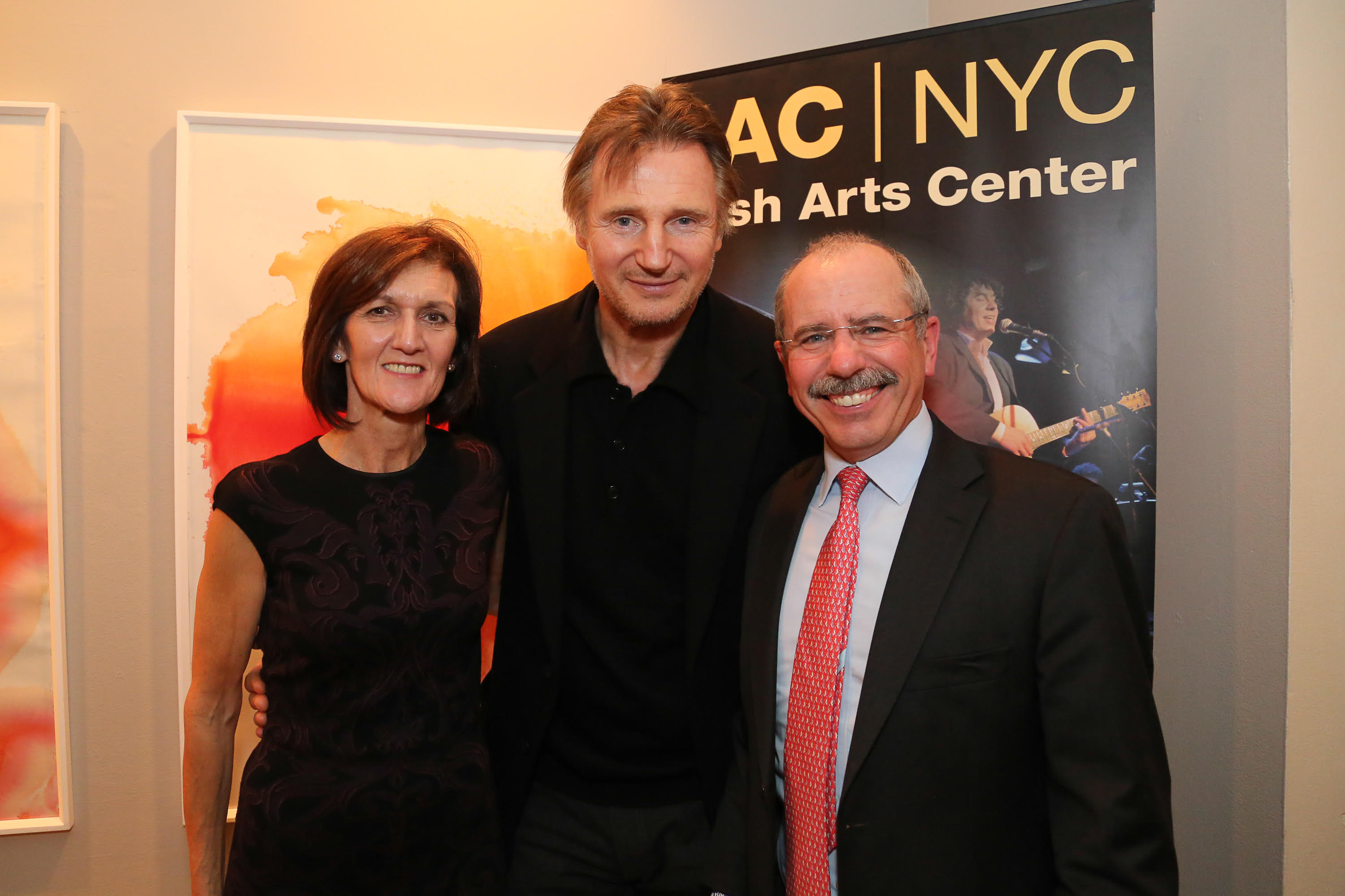 Pictured at the  annual Irish Arts Center  Spirit of Ireland Gala, Mary Kelly, Liam Neeson and Shaun Kelly.