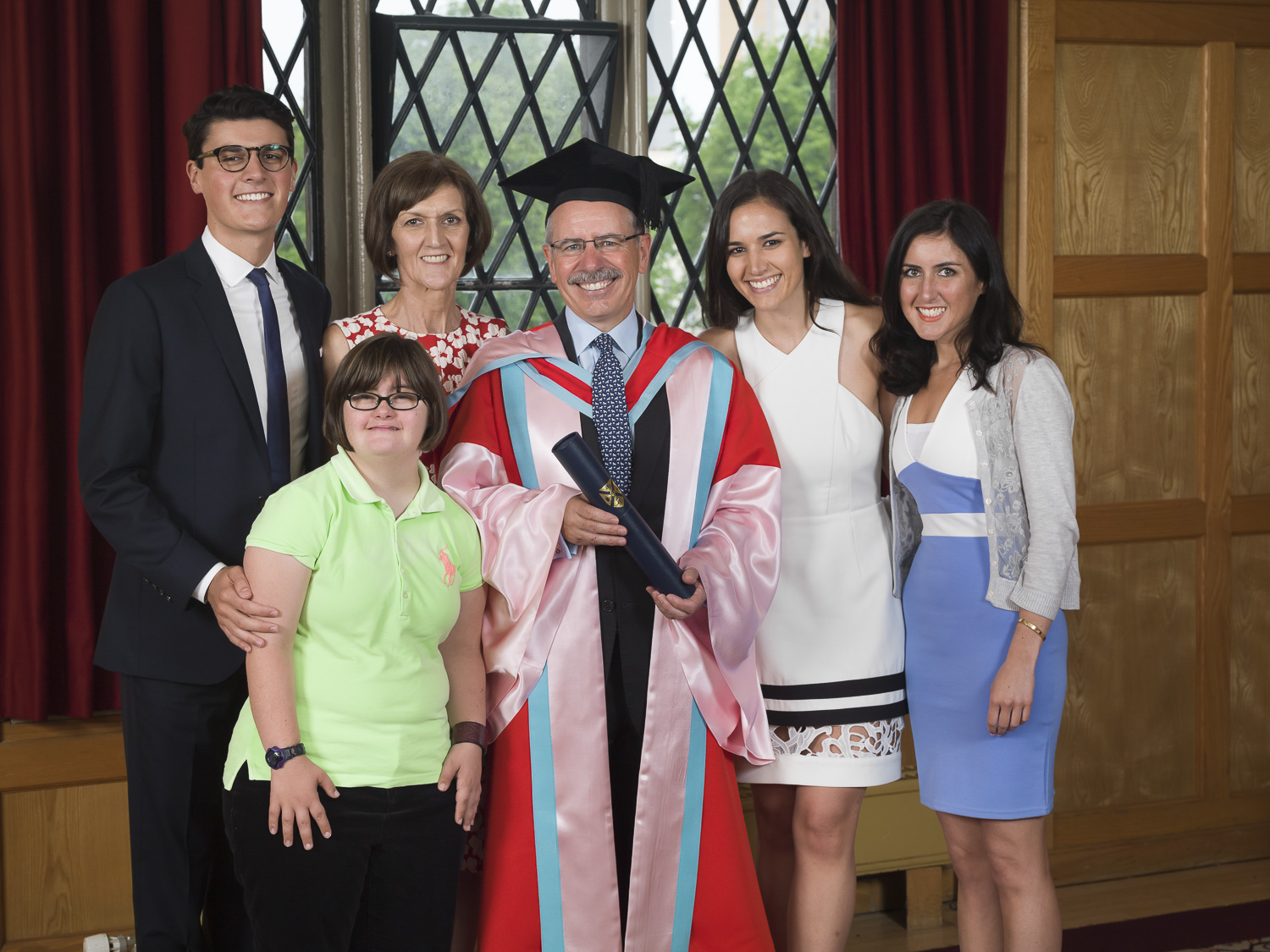 Shaun and his wife, Mary, surrounded by their children, left to right, Timothy, Lauren, Natalie and Rachel.