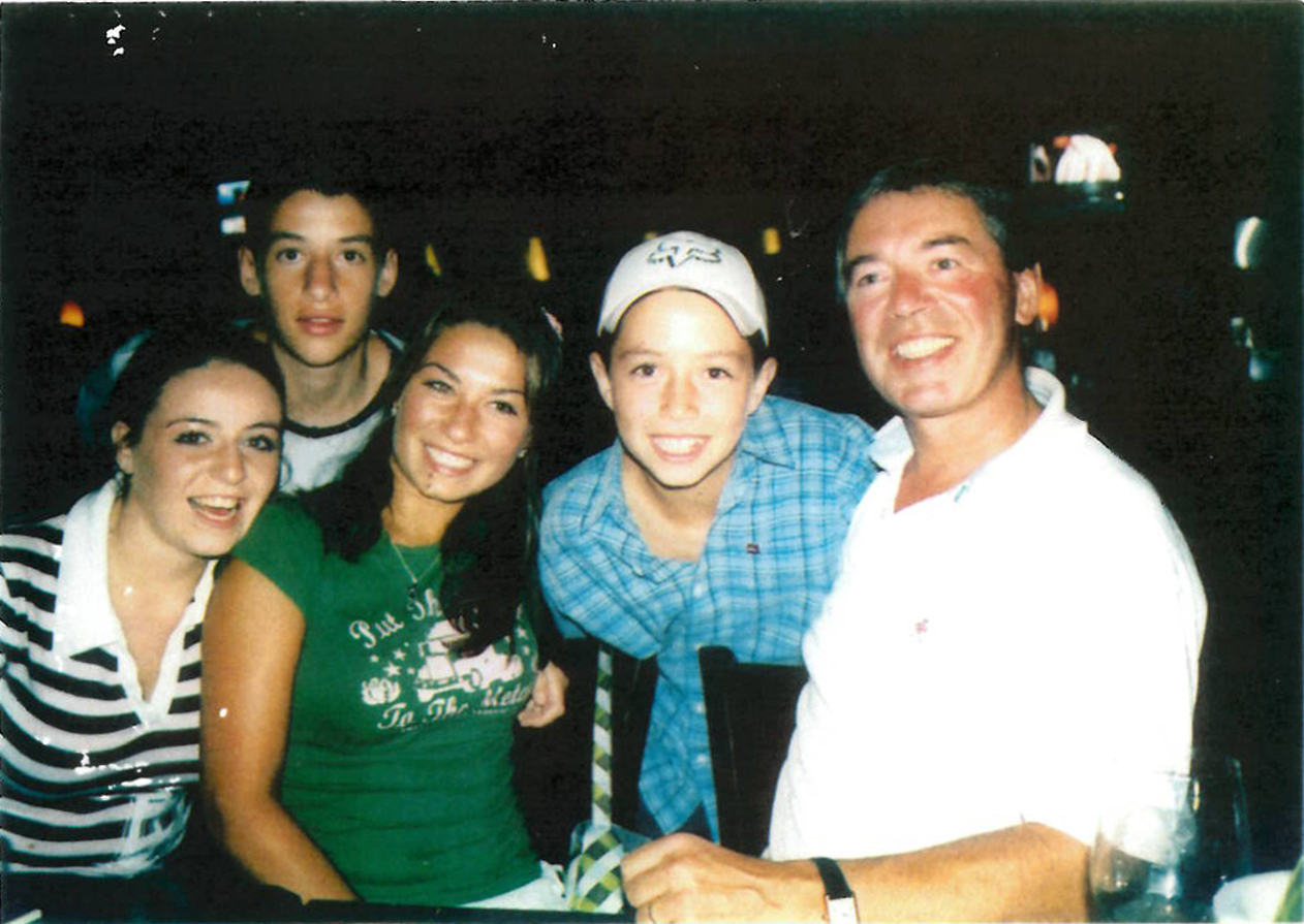 Clerkin with his children. From left: twins Jennifer and James (28), Rachel (30), and Luke (22).