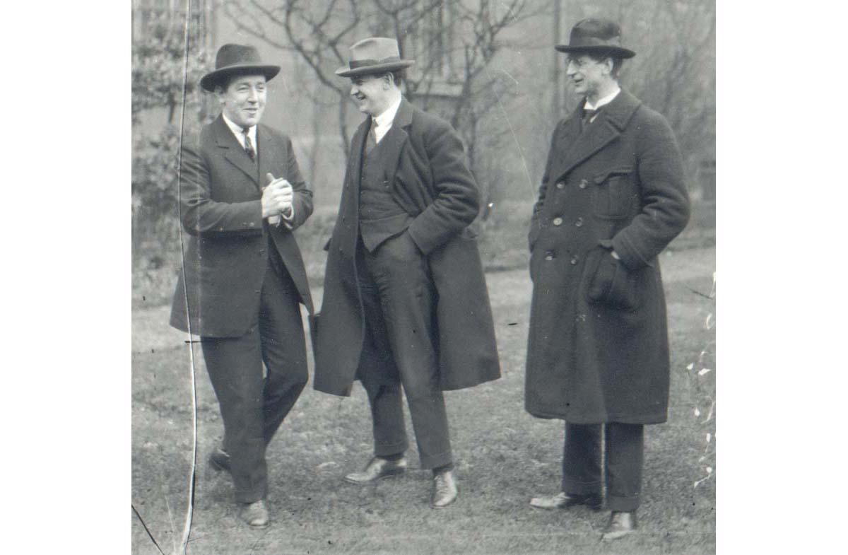 From left: Harry Boland, a member of the first Dáil for Sinn Féin; Michael Collins; and de Valera.