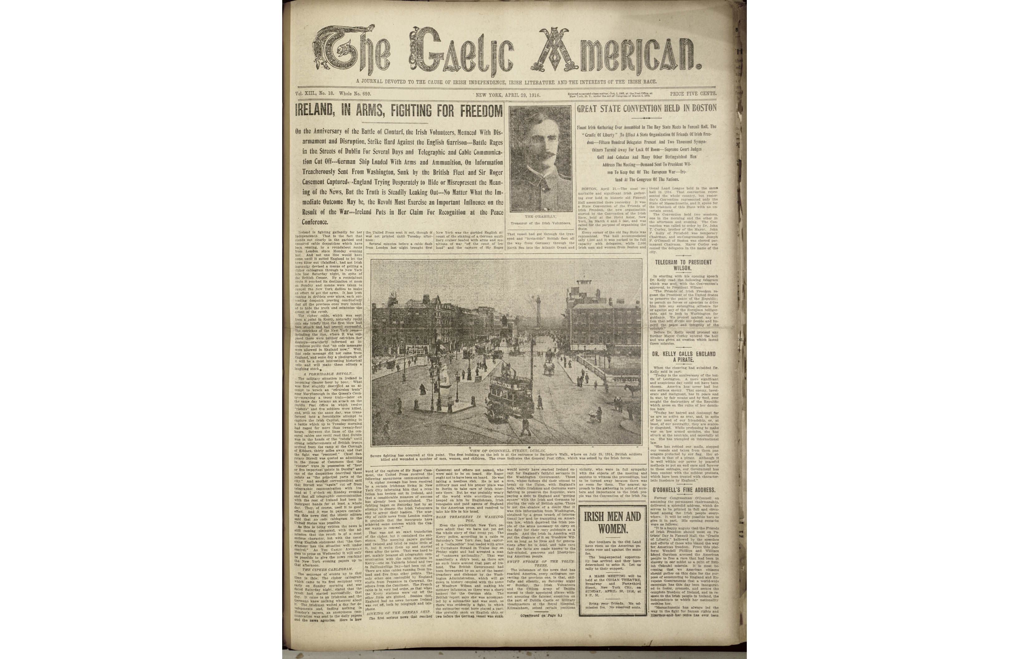 The front page of The Gaelic American which was edited and published by John Devoy.