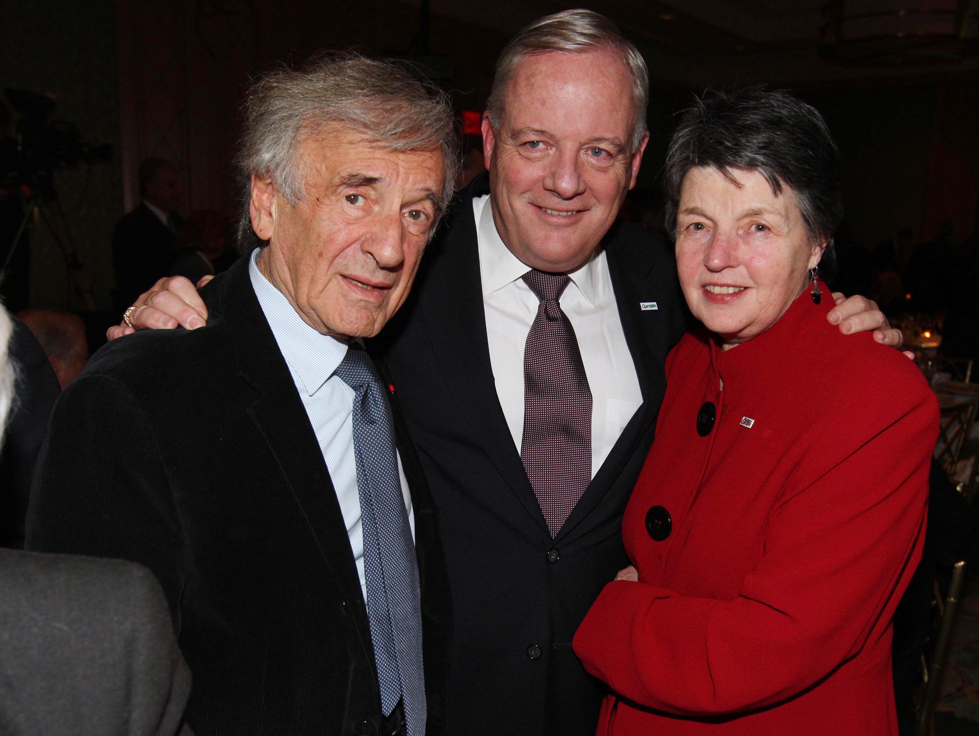 Ed Kenney with wife Brigid and Nobel Laureate Elie Wiesel at the Concern Worldwide U.S. Seeds of Hope Dinner, 2007.