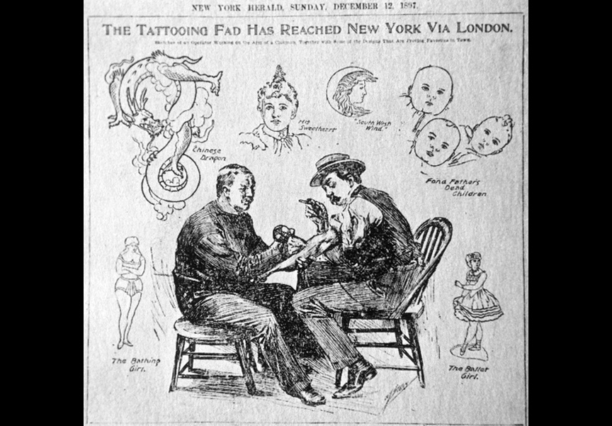 O'Reilly, left, in a Herald Sunday ad from 1897.