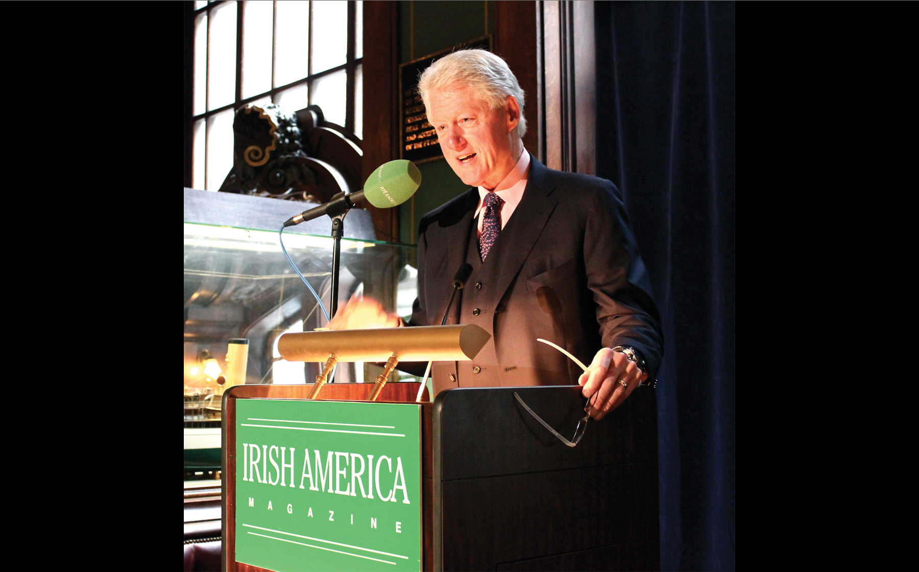 Former President Bill Clinton is inducted into the Irish America Hall of Fame in March, 2011.