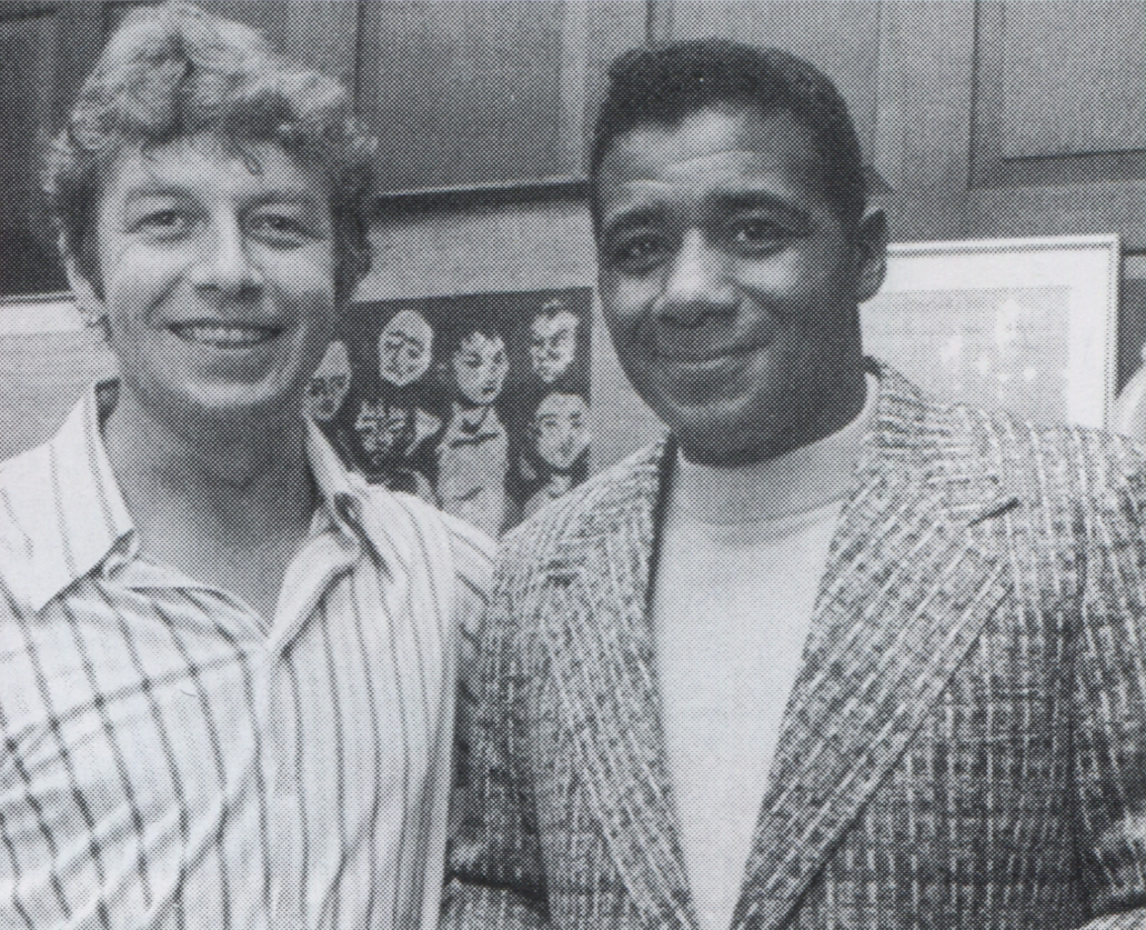 With Floyd Patterson at a party in Hamill's house in Park Slope, Brooklyn.