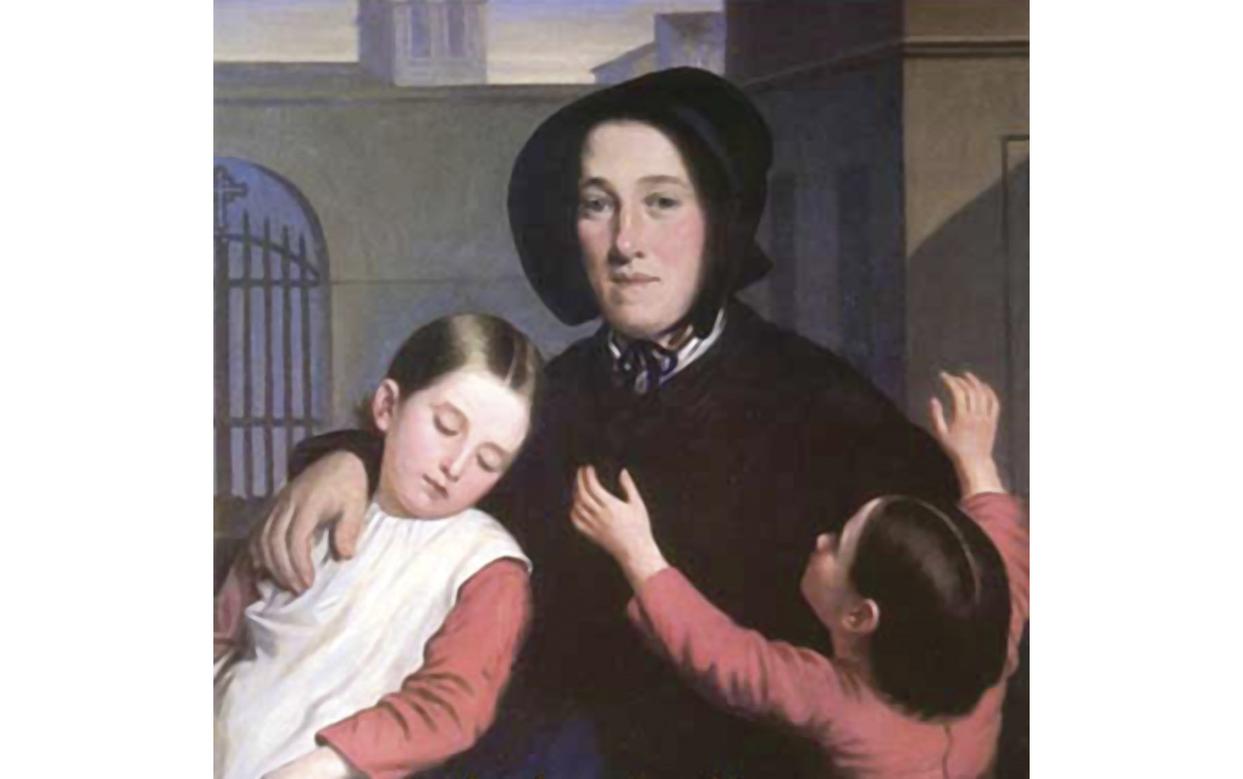 “Margaret Haughery with Orphans,” a painting by J. Amans.