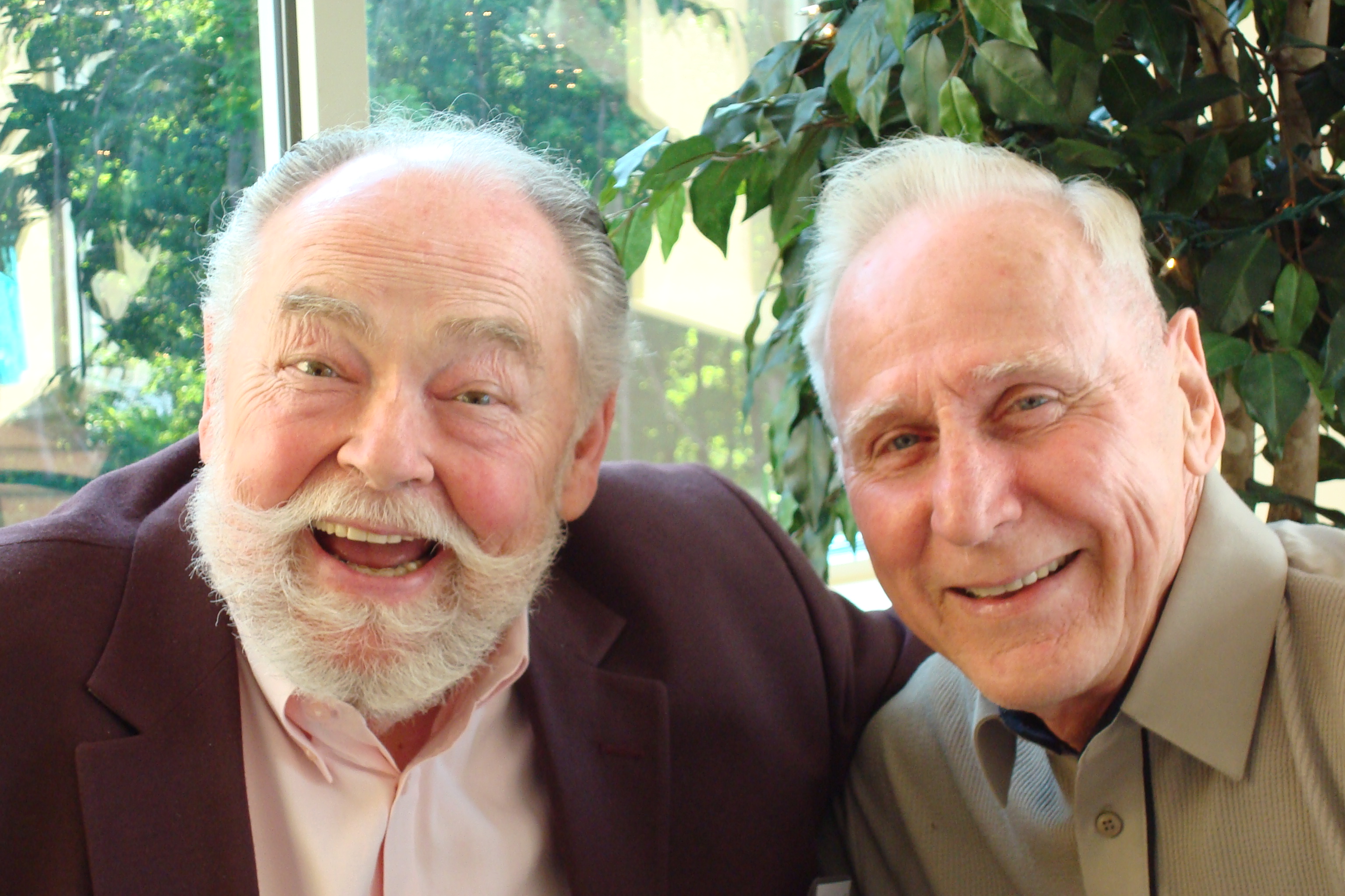John Duffy with Father Bill Hultberg, who served as Caron’s  spiritual advisor until his retirement last year.