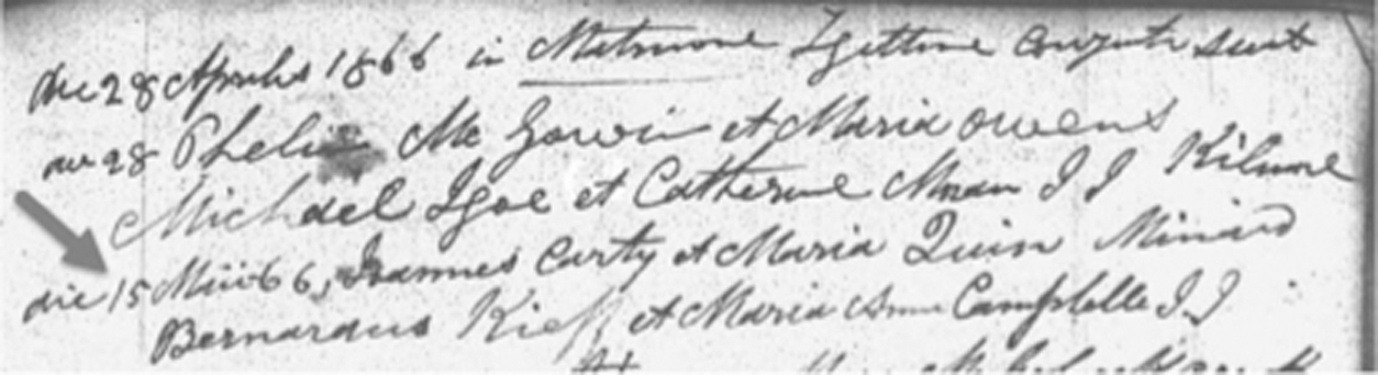 1860s marriage of great-great- grandparents and baptism of great-grandfather in County Longford, illustrating the original name of Carty. (National Library of Ireland) 