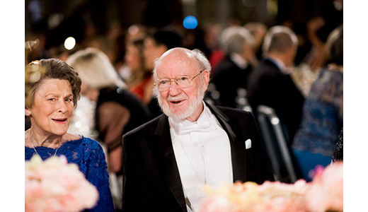 William C. Campbell beside his wife, Mary at the Nobel Banquet table of honor. 