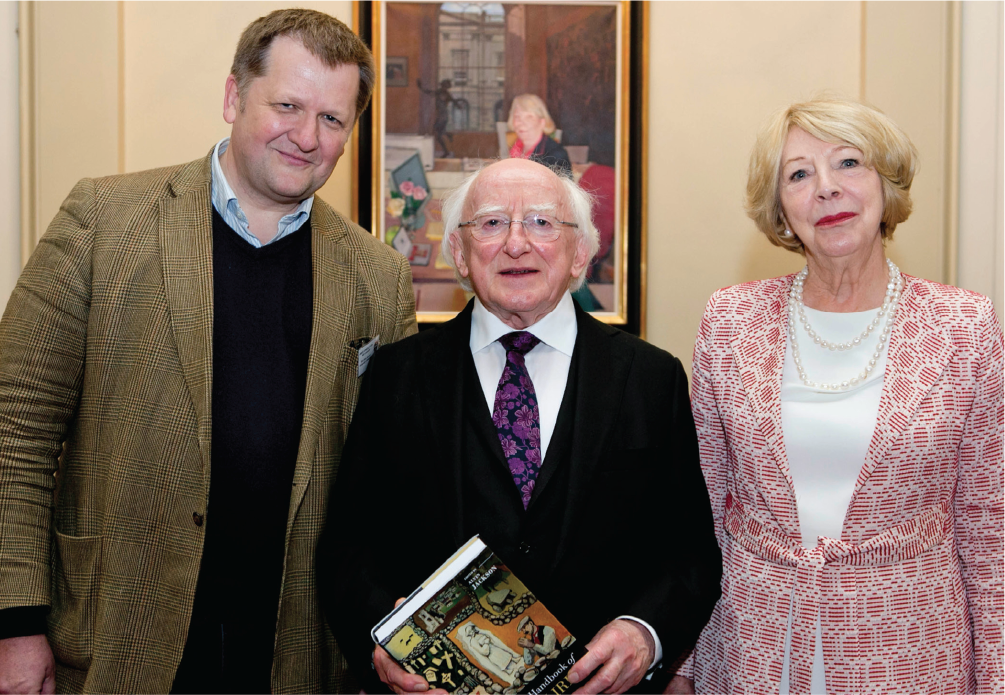 Alvin Jackson, Burns Scholar 1996-1997, Professor of History at the University of Edinburgh, with Ireland’s President, Michael D. Higgins, and his wife, Sabina Coyne Higgins.