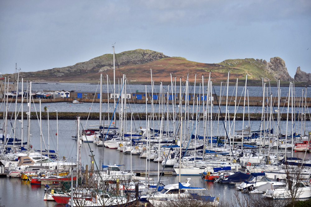 Sailing boats in the harbor of Howth Peninsula. 
