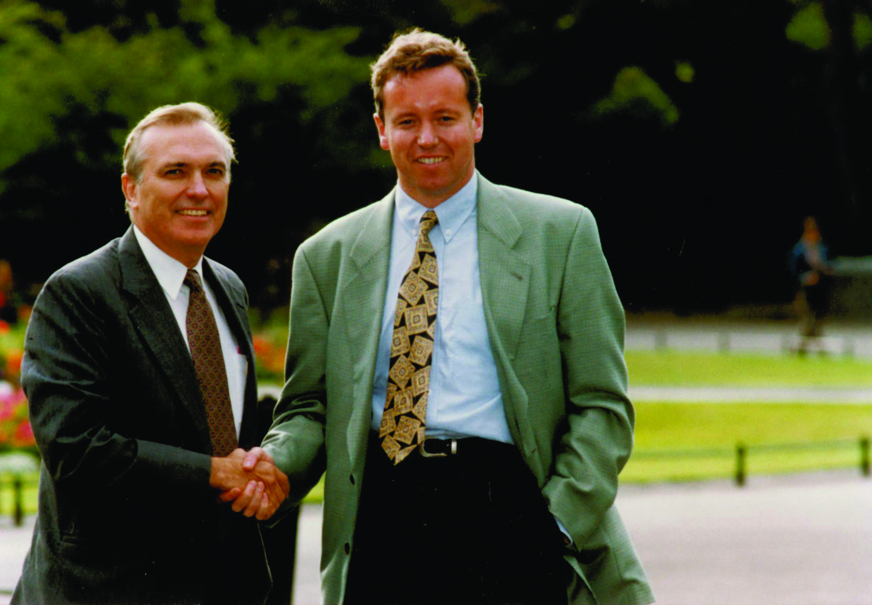 Dublin 1990: Sealing the joint venture with FleishmanHillard’s John Graham.