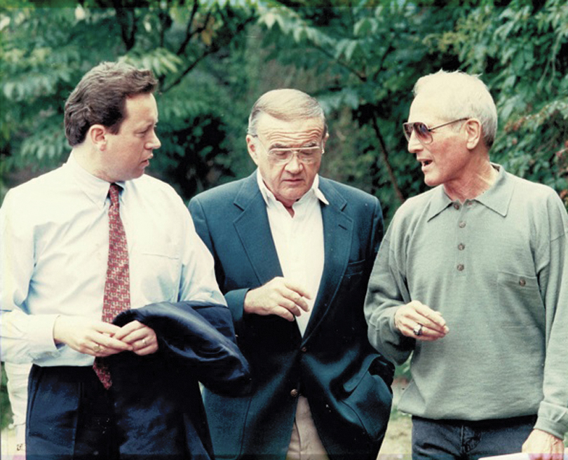 With Paul Newman and Budweiser marketing guru Mike Roarty at Barretstown days before the opening of the camp in 1994.