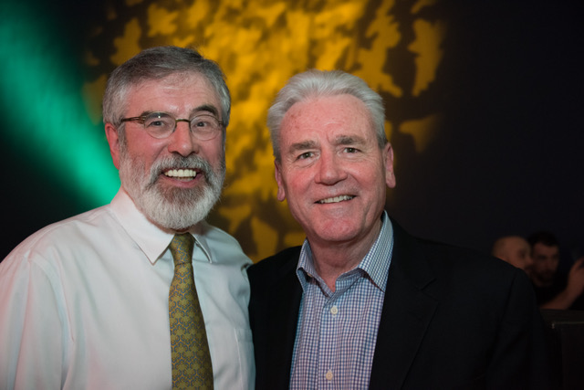 Pictured with Sinn Féin president Gerry Adams in Dublin last March.