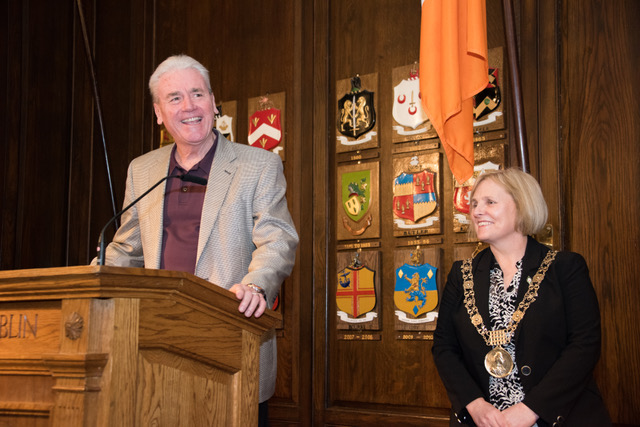 Speaking at a Mansion House  reception with the mayor of Dublin, Críona Ní Dhálaigh, March 26, 2016.