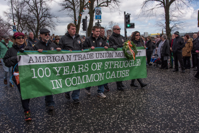 Commemorating 1916 and the participation of labor in the Irish struggle. Belfast, March 27, 2016.