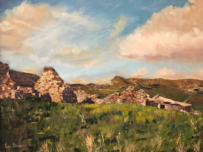 A painting of Kevin White’s ancestral Irish homestead in Dungloe, Co. Donegal.