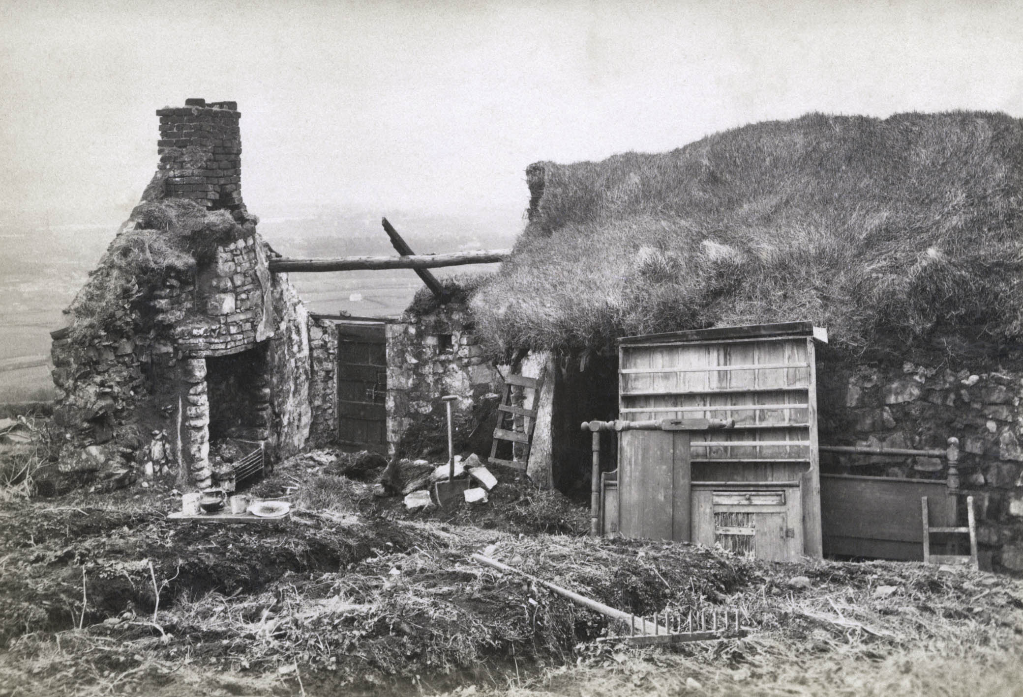 The ruins of a house following an eviction, c. 1888.