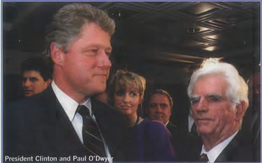 President Clinton and Paul O'Dwyer.