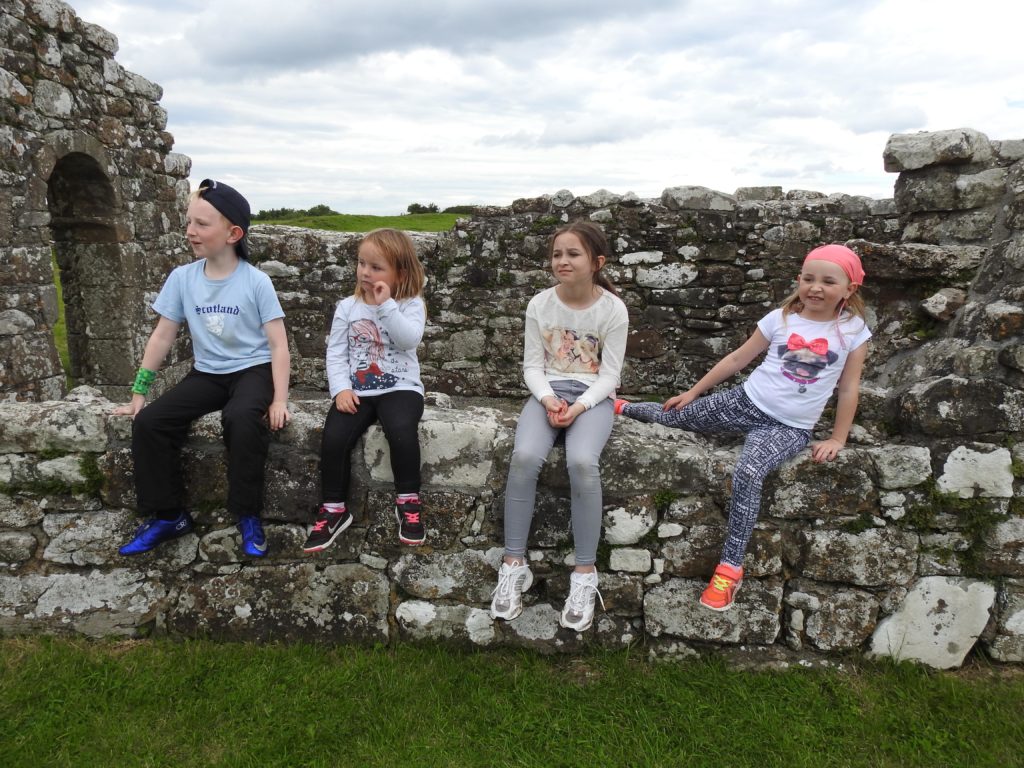 Cousins Jordan, Aoibheann, Grace and Ellen O'Hagan enjoy a Summer trip to Inis Cealtra. 
