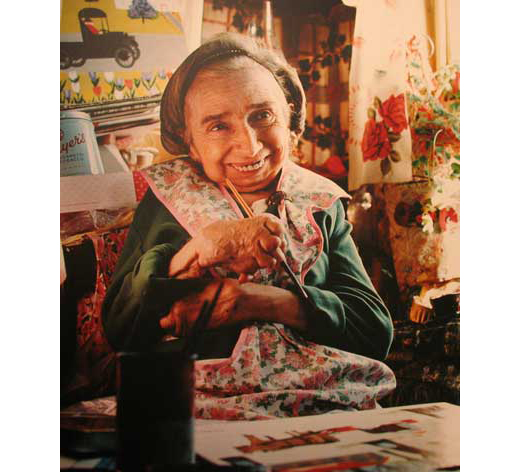 Maud Lewis in real life. Even with her hands gnarled from arthritis she continued to paint. 