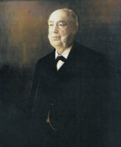 The portrait of Michael Moran, founder of Moran Towing, that hangs in the company's headquarters in Greenwich, Connecticut. It was painted by C.G. Fox.