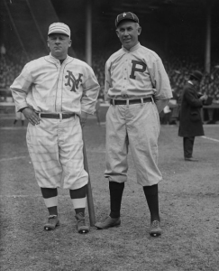 John McGraw and Pat Moran, manager, Philadelphia NL, (1916).