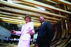 Jean Kennedy Smith, who visited the homestead and the Dunbrody during her time as US Ambassador to Ireland, with Sean Reidy of the JFK Trust. Photo: PJ Browne Photography.