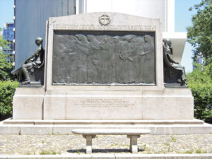 Nuns of the Battlefield, a sculpture by Irish artist Jerome Connor, is a tribute to the more than 600 nuns who nursed soldiers of both armies during the American Civil War. It is one of two monuments in Washington, D.C. that mark women’s roles in the conflict. The 1924 dedication was attended by Sister of Mercy Madeleine O’Donnell who as a 19-year-old nursed wounded soldiers at Stanton during the Civil War.