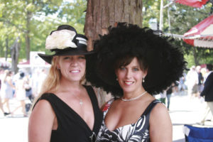 Sisters Kathleen and Laurie Cronin show Saratoga's glamorous spirit. Photo: Liz O'Connell