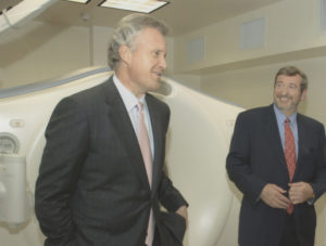 Dowling showing GE CEO Jeff Imment around one of North Shore's medical facilities