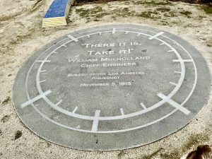 The marker commemorates William Mulholland's speech at the opening of the Owens River Aqueduct. Photo: Yelp