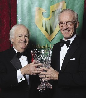 President Brian W. Stack presenting the Ireland-U.S. Council’s Award for Outstanding Achievement to Gerald C. Crotty, Chairman & CEO of Mayo Renewable Power at the 52nd Annual Dinner in New York.