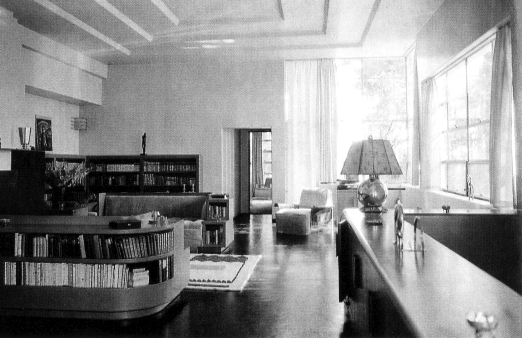 Interior of Gibbons's house in the Santa Monica Mountains as it appeared in 1930.