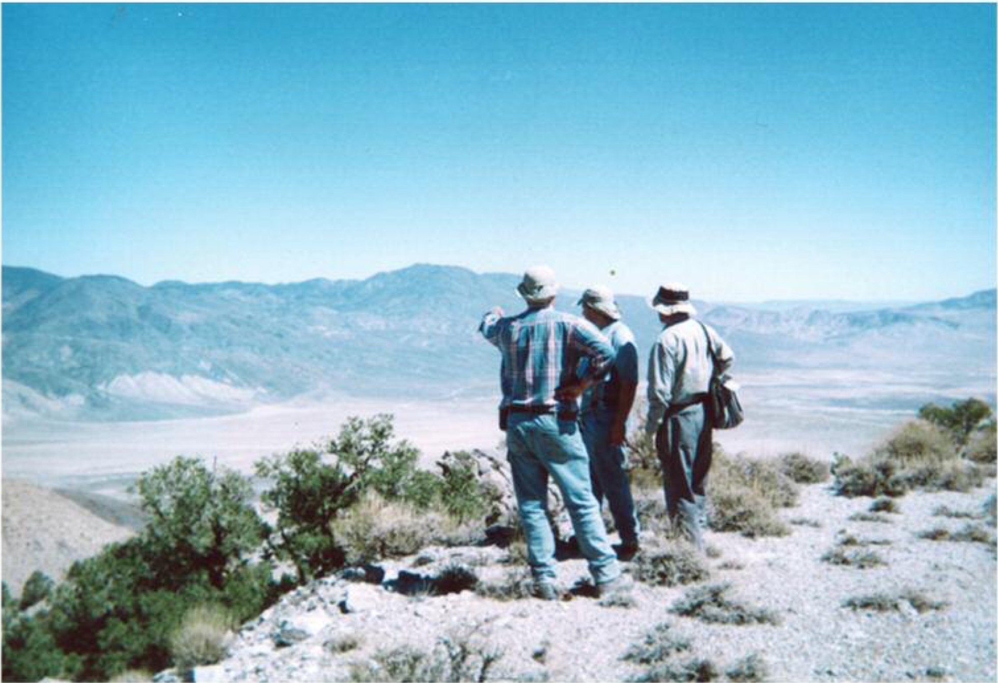 Emmett, far right, prospecting in Nevada. (Photo Courtesy Emmett O'Connell)