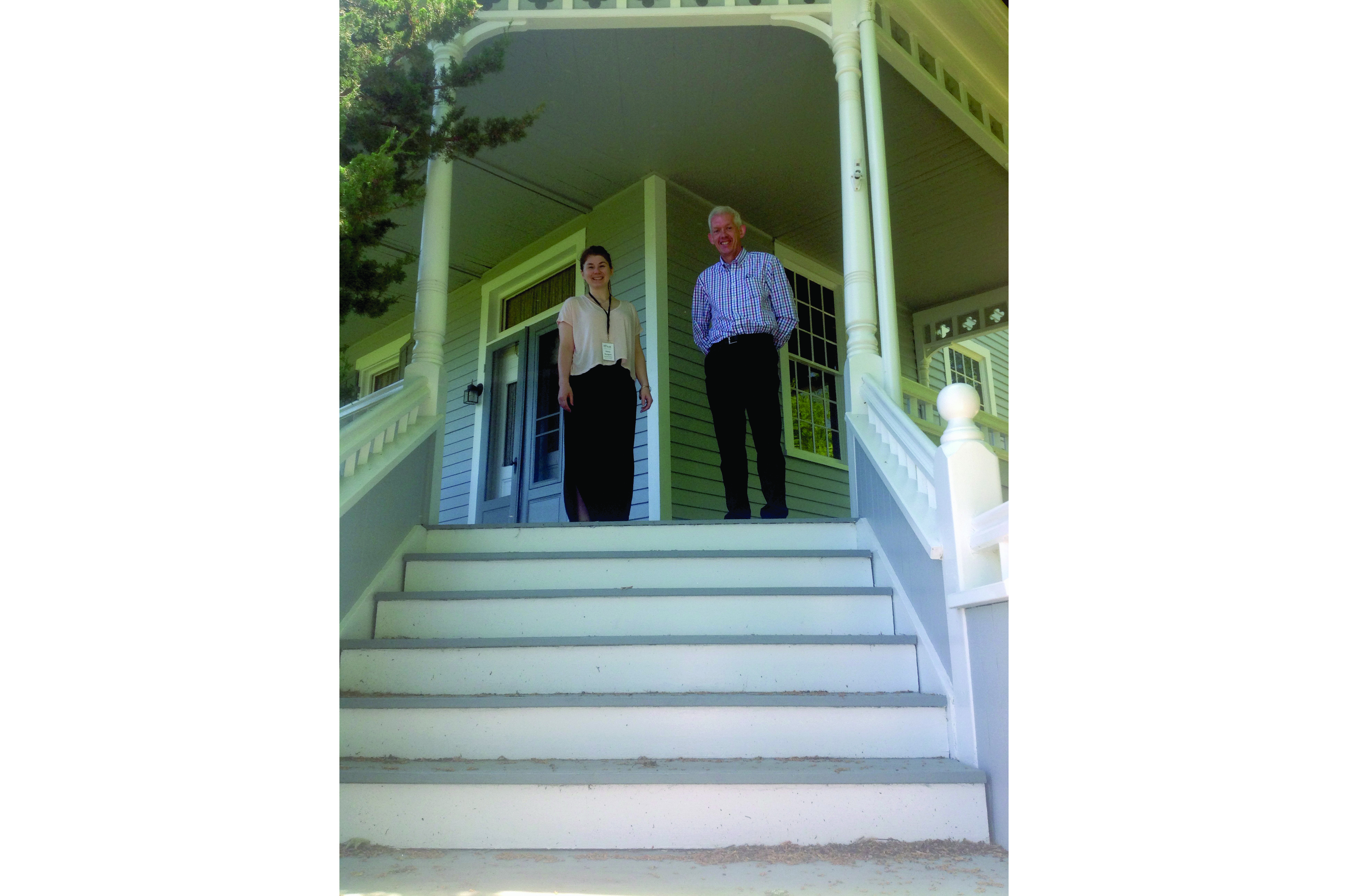 Mary Reagan, guide for the O’Neill home in New London, and Richard Hayes, Head of Humanities at WIT, an O’Neill scholar.
