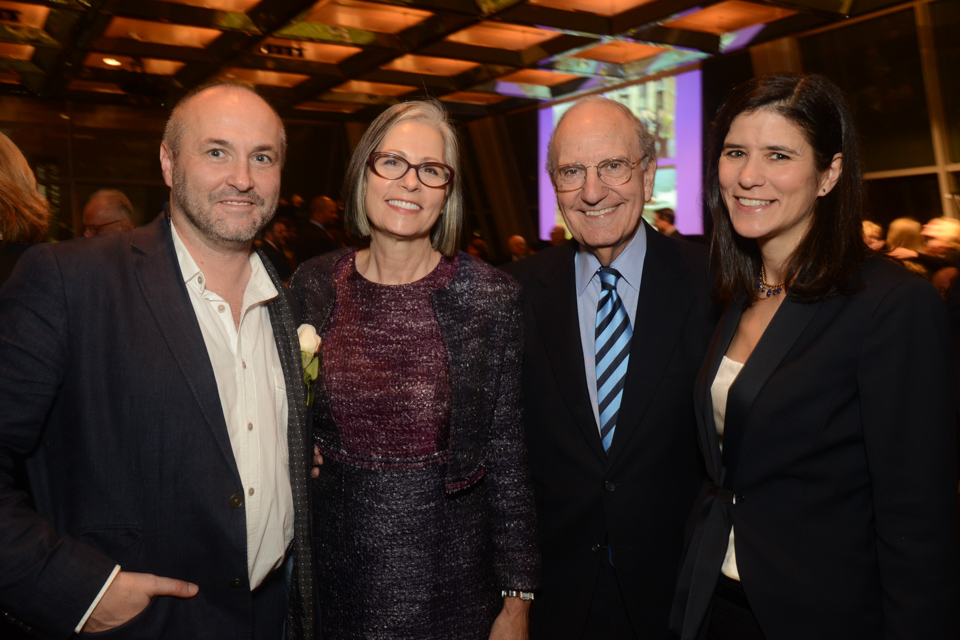 Colum McCann and his wife Allison (far right) with former Senator George Mitchell and his wife Heather, who also attended the gala. (Photo by James Higgins)