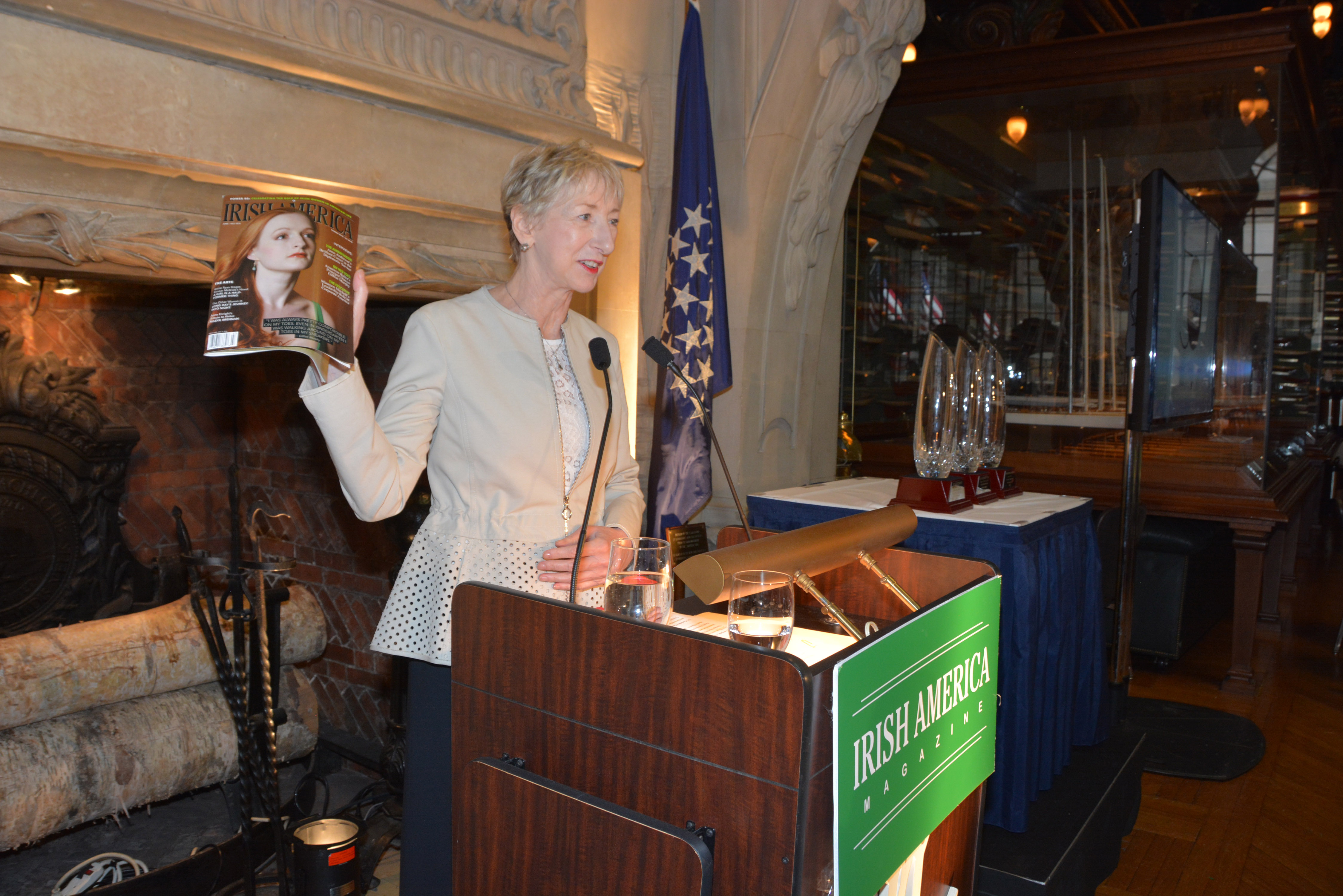 Irish America co-founder and editor-in-chief Patricia Harty introduces the inaugural Top 50 Power Women June 30 in Manhattan.