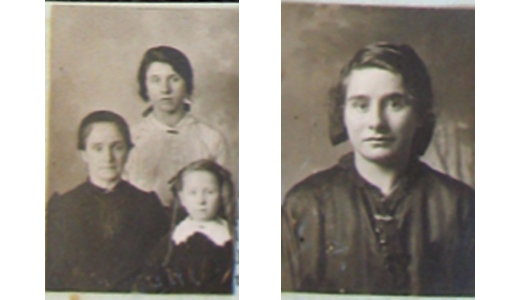 Photos from the  passport application of  McCarthy’s great-grandmother and her daughters from the book seen here. The little girl  on the right in the photo on  the top is her grandmother.  (National Archives and Records  Administration)
