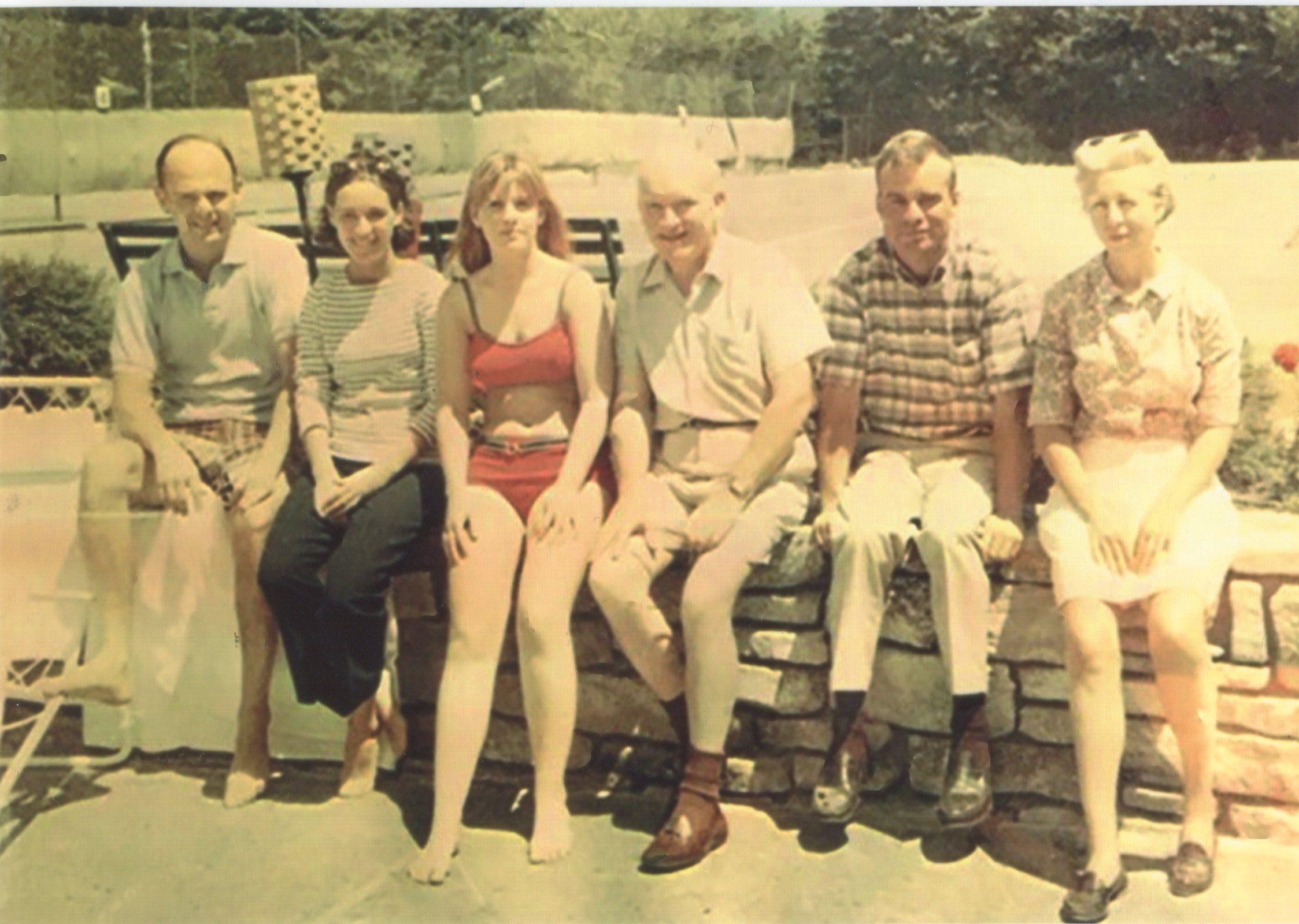 The Donovan family at Lake Placid, New York, c. 1967.  From left: Dr. Edward Amorosi and his wife, Jan; Mary Ellen; James Donovan; John; and James’s wife, Mary. (Courtesy of John  Donovan / Fordham University)
