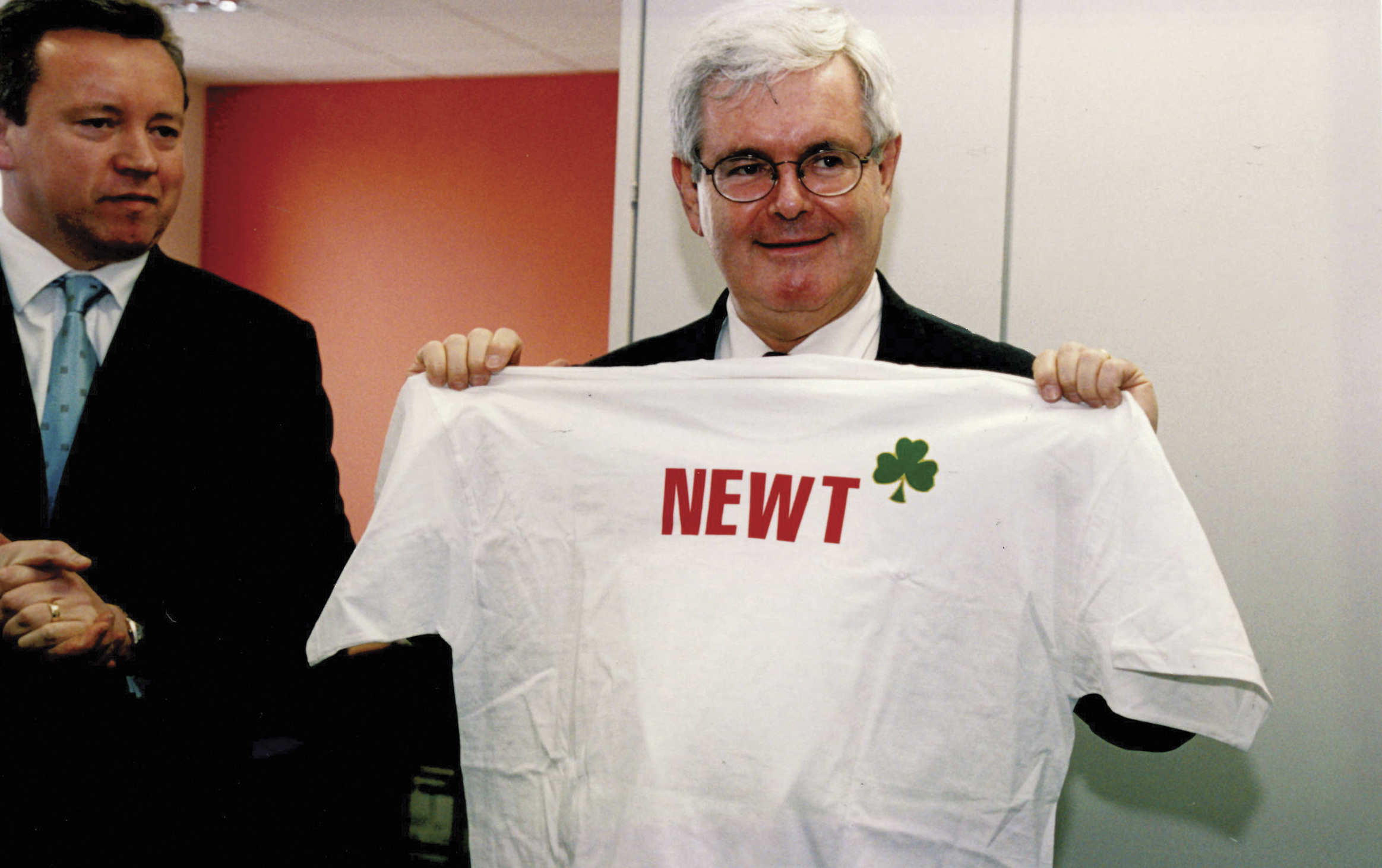 Having a light-hearted moment with Newt Gingrich.