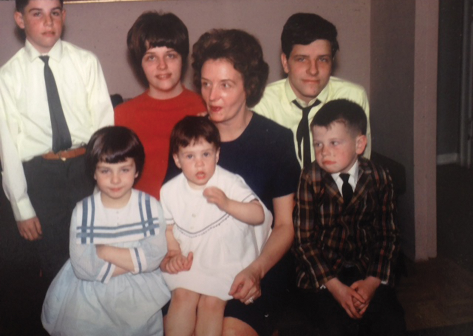 Barbara as a baby with her mother and five siblings in 1966.
