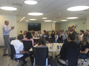 Mike addressing a group of Boston Scientific summer interns.