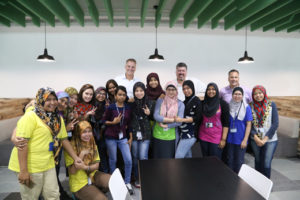 Mahoney with team for the opening of the Penang Malaysia facility.