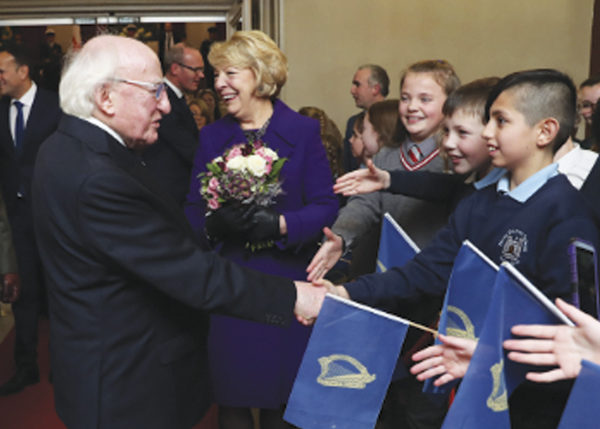 President and First Lady Higgins celebrate his reelection at the residence, Áras an Uachtaráin. 